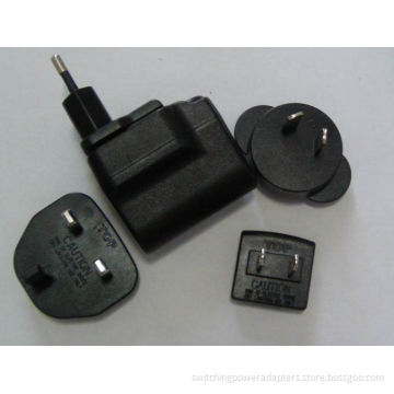 6w Travel Charger Adapter 6p/ Np With Interchangeable Plug Us , Ue , Uk , Au